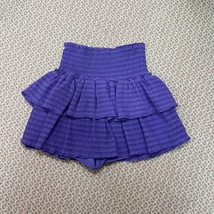 Cute ruffle, purple mini skirt from DO+BE with built in shorts